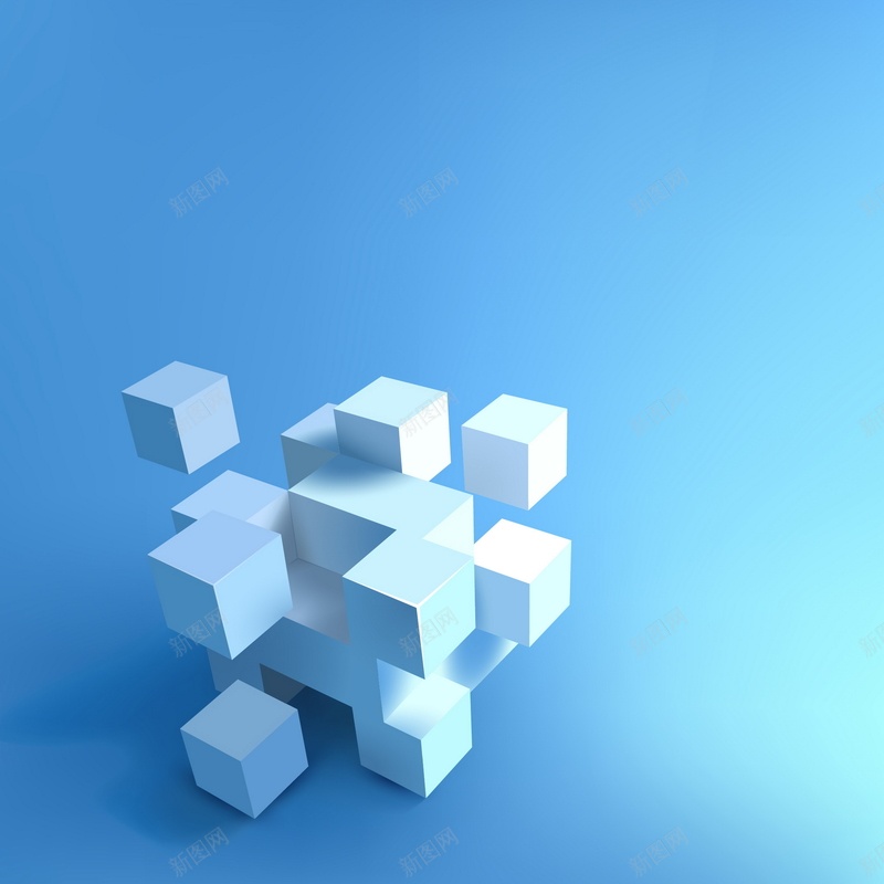 立体正方形jpg设计背景_新图网 https://ixintu.com 几何 图形 扁平 正方体 正方形 渐变 立体 蓝色