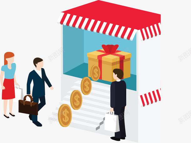 实体店购物促销海报矢量图ai免抠素材_新图网 https://ixintu.com 实体店 矢量png 线下店 购物 购物促销 购物送礼 矢量图