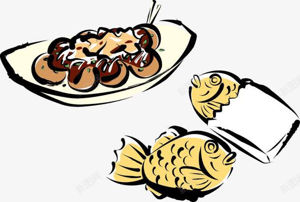 鲷烧饼png免抠素材_新图网 https://ixintu.com 日本小吃 章鱼小丸子 章鱼烧 鲷烧饼