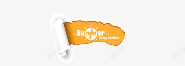 夏日卷页标签矢量图ai免抠素材_新图网 https://ixintu.com 卷起的书页 卷页标签 夏季海报素材 撕纸 撕边 矢量图 矢量素材