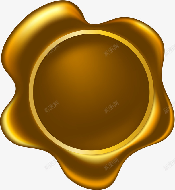 金色卡通印泥png免抠素材_新图网 https://ixintu.com 勋章 印章 徽章 标志 简约印泥 装饰图案 金色印泥