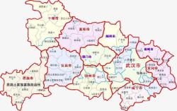 湖北省详细坐标地图素材