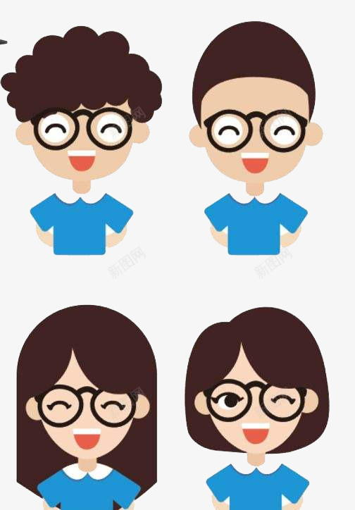 手绘卡通人物头像png免抠素材_新图网 https://ixintu.com Q版头像 卡通人物 卡通女孩头像 卡通男孩头像 头像 手绘