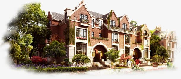古典欧式别墅建筑png免抠素材_新图网 https://ixintu.com 别墅 古典 建筑 欧式 连排别墅