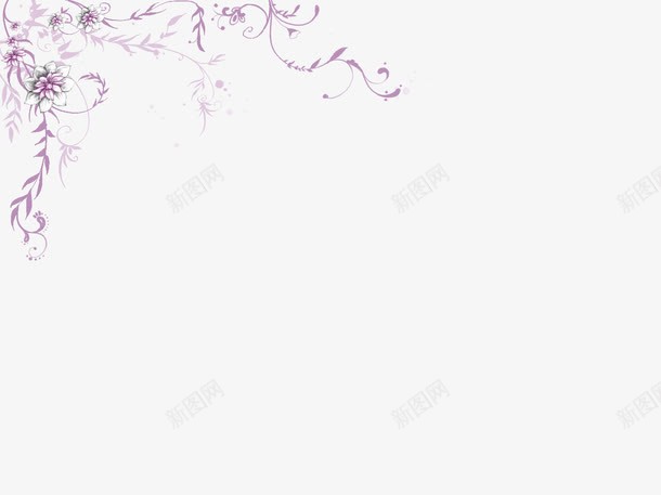 花藤png免抠素材_新图网 https://ixintu.com 卡片 墙角花 明信片 明信片格式 紫色花藤