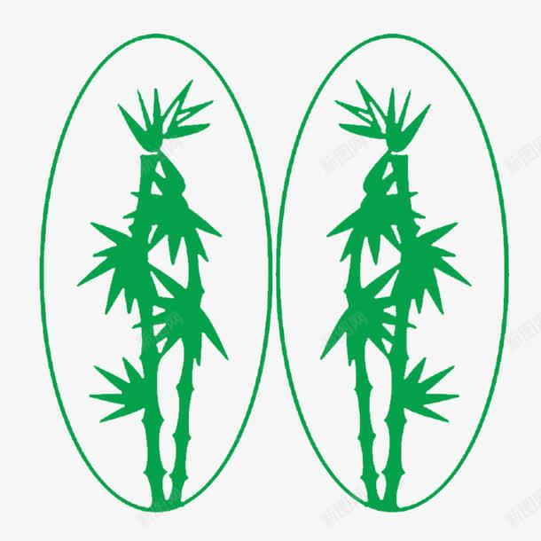 中国风竹子椭圆玻璃门花纹png免抠素材_新图网 https://ixintu.com 中国风 椭圆形 玻璃门花纹 竹子 简笔画 绿色