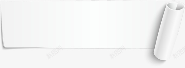 卷曲白色标题纸张png免抠素材_新图网 https://ixintu.com 卷曲纸张 学习用品 标题纸张 白色条幅 白色纸张