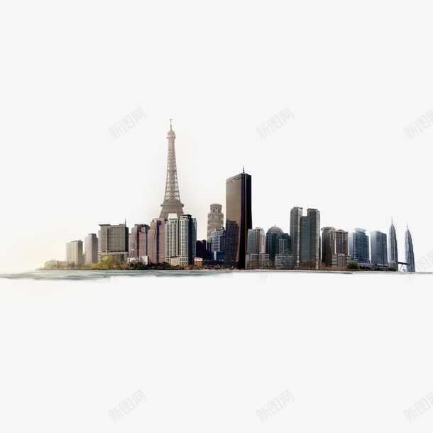 现代建筑群高楼大厦png免抠素材_新图网 https://ixintu.com 建筑 房产 房子 楼层 高楼大厦