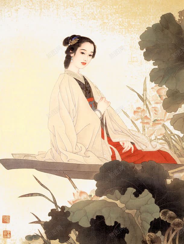 国画美女png免抠素材_新图网 https://ixintu.com 中国画 典雅端庄 古代女子 唯美 工笔人物画 美女 美女肖像画