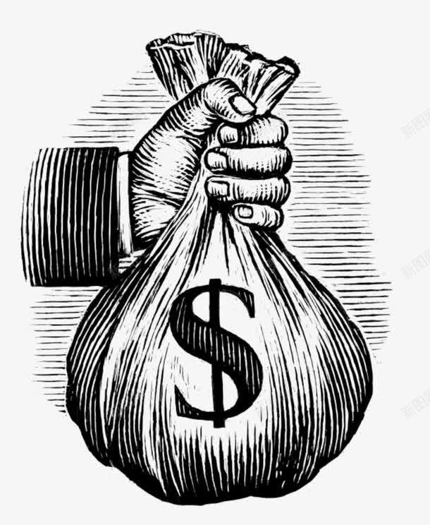 素描抓金钱之恶手png免抠素材_新图网 https://ixintu.com 手拿钱袋子 抓金钱 素描抓钱手 素描钱袋子 金钱 金钱万恶手