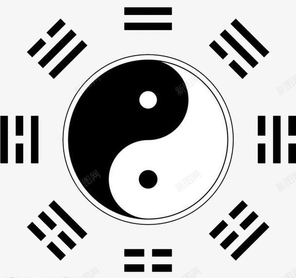 黑白八卦阵背景png免抠素材_新图网 https://ixintu.com 八卦盘 八卦阵 形状 易经八卦罗盘 素材 黑白