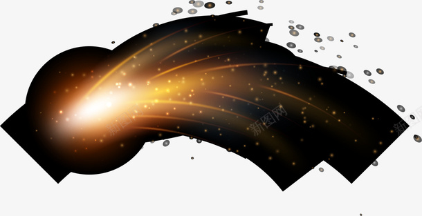 黄色闪耀流星png免抠素材_新图网 https://ixintu.com 光线光影 火流星 闪耀光芒 陨星 陨石 黄色流星