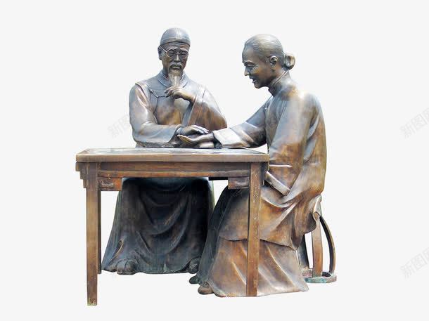 中医铜人png免抠素材_新图网 https://ixintu.com 中医 把脉 看病 行医 铜人