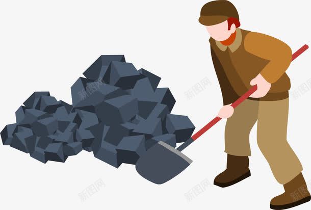 拿着铁锹挖煤的工人png免抠素材_新图网 https://ixintu.com 上班族 卡通 卡通小铁锹 安全帽 工人 手绘 挖煤 煤块 煤矿 铁锹