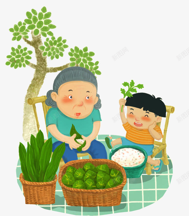 手绘可爱插画端午节孩子与宝宝一png免抠素材_新图网 https://ixintu.com 包粽子 卡通插图 可爱 孩子与宝宝 手绘 手绘可爱插画端午节孩子与宝宝一起包粽子插图免费下载 插画 端午节