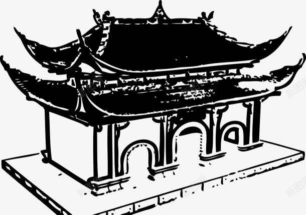 手绘寺庙房屋建筑图png免抠素材_新图网 https://ixintu.com 人文景观 古寺 古庙 古建筑 寺庙 建筑 摄影 旅游摄影 风光