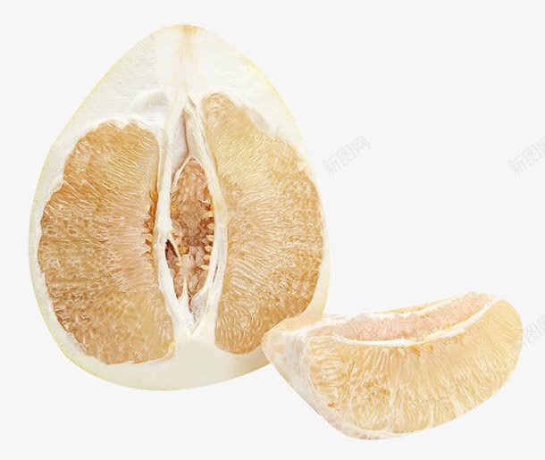 黄皮白心蜜柚png免抠素材_新图网 https://ixintu.com 剥开的柚子 去火柚子肉 白心青柚 白色果肉 绿皮青柚 薄皮大柚子 青柚 黄心青柚