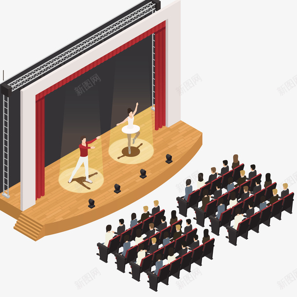 舞台上表演与观众png免抠素材_新图网 https://ixintu.com 矢量观众 舞台 舞台表演 表演PNG 观众 观众PNG