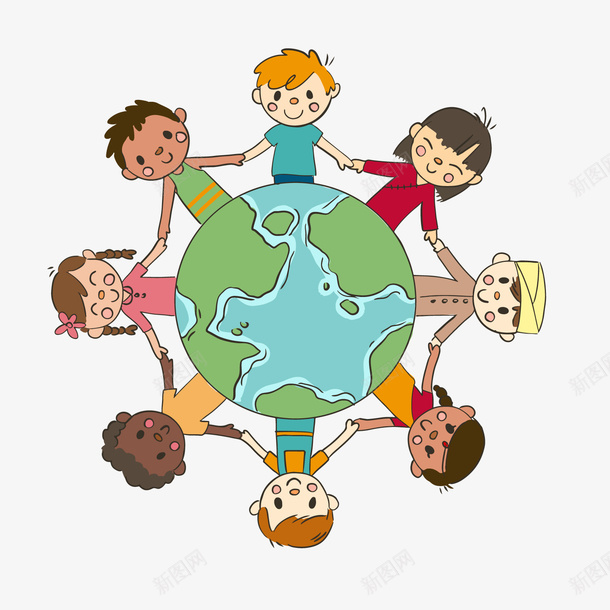 世界儿童矢量图ai免抠素材_新图网 https://ixintu.com PNG免抠图下载 世界和平日 关爱 和平 地球 装饰 矢量图