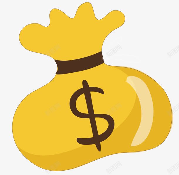 卡通钱袋png免抠素材_新图网 https://ixintu.com 卡通 袋子 装钱的袋子 钱袋 黄色的钱袋