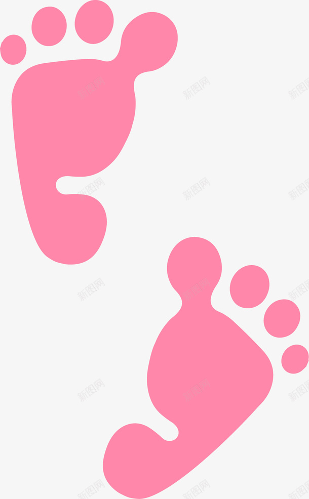 粉红色脚印矢量图ai免抠素材_新图网 https://ixintu.com 矢量图 粉红色 粉色脚底 脚印 脚底板印 脚板印 赤脚印记 足迹