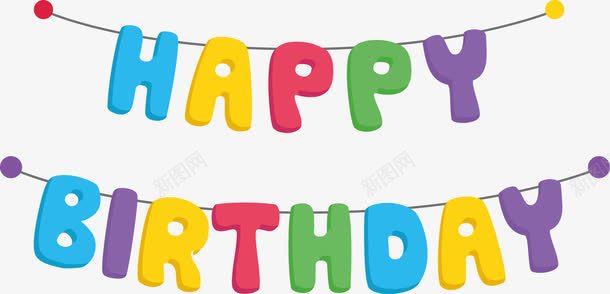 生日字体拉旗png免抠素材_新图网 https://ixintu.com happy 可爱字体 生日字体 生日快乐