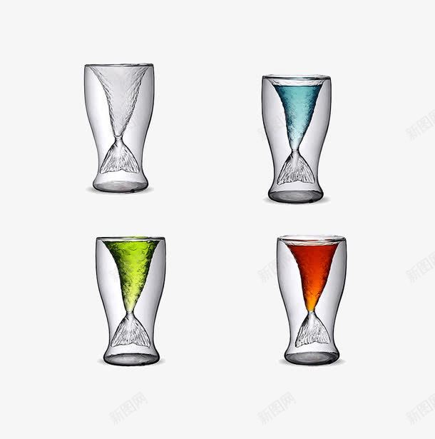 红酒杯酒吧夜场鸡尾酒杯png免抠素材_新图网 https://ixintu.com 创意礼物 双层玻璃杯 美人鱼杯烈酒杯 耐热玻璃杯