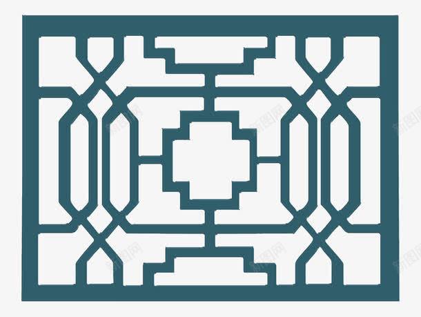古典门窗图案png免抠素材_新图网 https://ixintu.com 复古 窗框 绿色