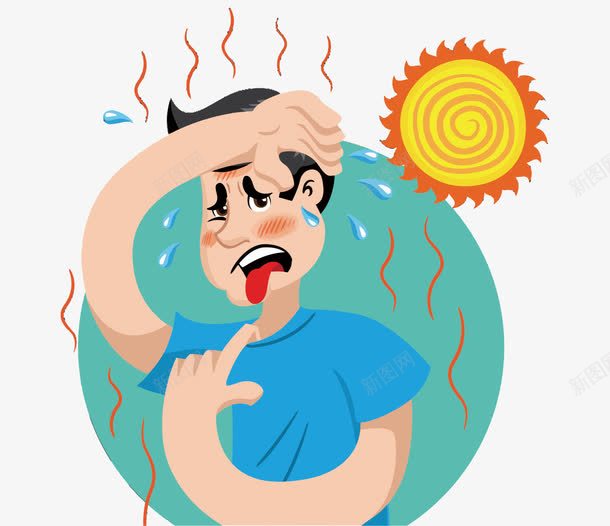 热到流汗的男孩矢量图eps免抠素材_新图网 https://ixintu.com 卡通 卡通人物 夏日 手绘 汗滴 流汗 炎热 男孩PNG矢量图 男孩免扣PNG图 矢量图 矢量男孩
