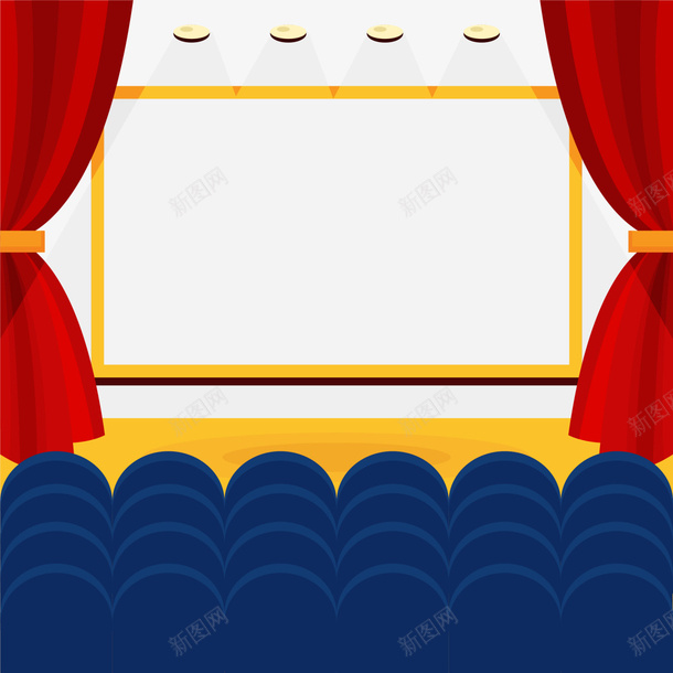 扁平简约电影院放映厅png免抠素材_新图网 https://ixintu.com 影视 影院座位 影音 播放 放映厅 电影 电影院