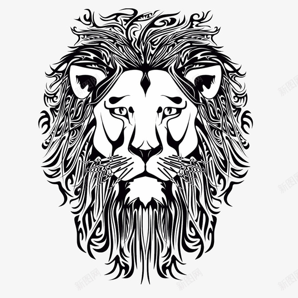 手绘狮子头png免抠素材_新图网 https://ixintu.com 体格雄健 威仪 威猛 威风凛凛 尊贵 慑人 狮子头矢量图