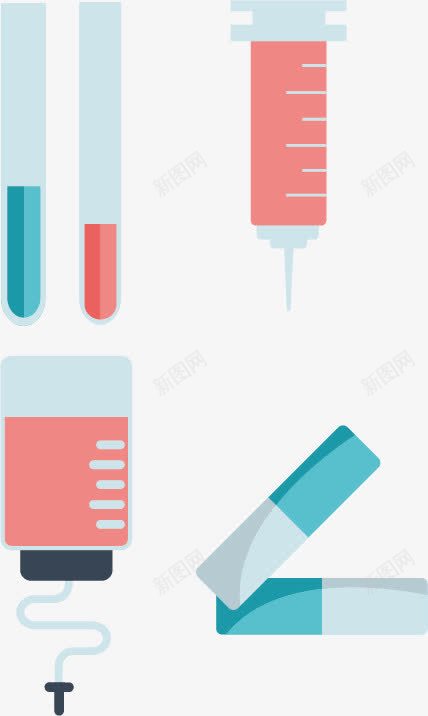 扁平化理疗用品png免抠素材_新图网 https://ixintu.com 吊瓶 扁平化 简单 简约 试管 输液瓶 针管