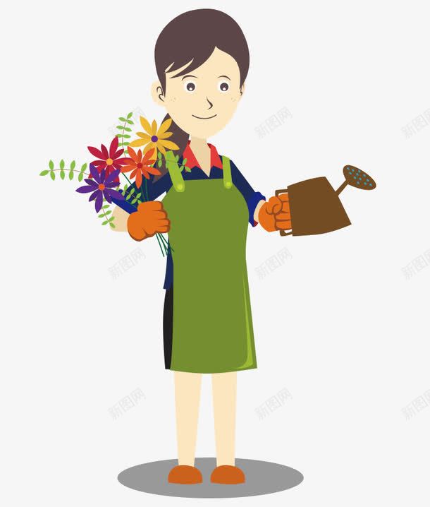 花店老板png免抠素材_新图网 https://ixintu.com 卖花 矢量素材 老板娘 艺术 花匠 花店女老板 花店店员 设计