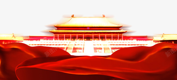 中国风建党节bannerpsd免抠素材_新图网 https://ixintu.com banner 中国风 中国风建党节banner 喜庆 天安么 建党节 红色