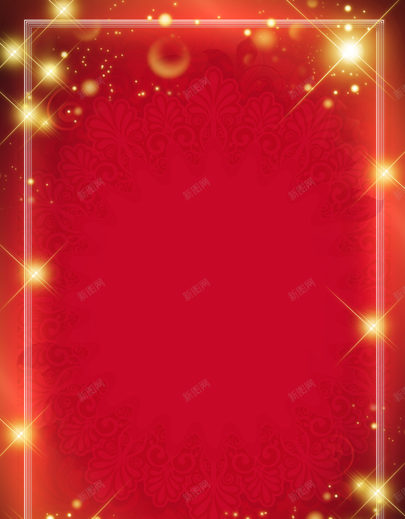 欧式商务花纹红色背景psd设计背景_新图网 https://ixintu.com 光效 光芒 古典 商业 商务 复古 底纹 欧式 红色 背景素材 花纹 边框 金色