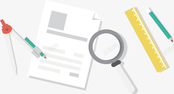 市场调查研究png免抠素材_新图网 https://ixintu.com 圆规 市场调研 放大镜 直尺 矢量png 调研报告