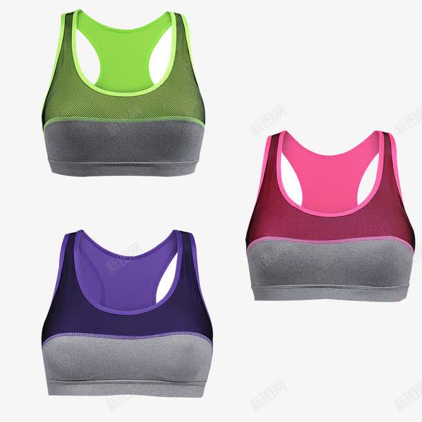 女装三颜色运动内衣png免抠素材_新图网 https://ixintu.com 产品实物 内衣 女士内衣 女装 文胸 背心 胸罩 运动内衣 运动文胸 运动服饰