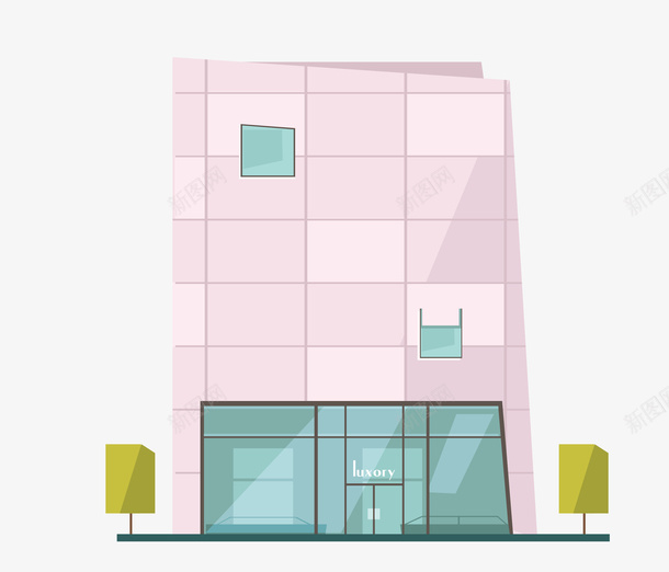 粉色大楼矢量图eps免抠素材_新图网 https://ixintu.com 卡通粉色商店 商场 商店 商铺 商铺png 商铺扁平 扁平化粉色商铺 矢量粉色商铺 粉色商店png 矢量图