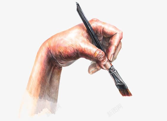 手绘刷子png免抠素材_新图网 https://ixintu.com 手 手绘 油画 画家 画笔 笔刷