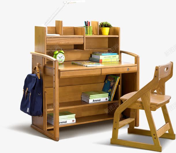 木质家具书桌书本椅子png免抠素材_新图网 https://ixintu.com 书本 书桌 坐位 坐席 家具 座位 木质 椅子