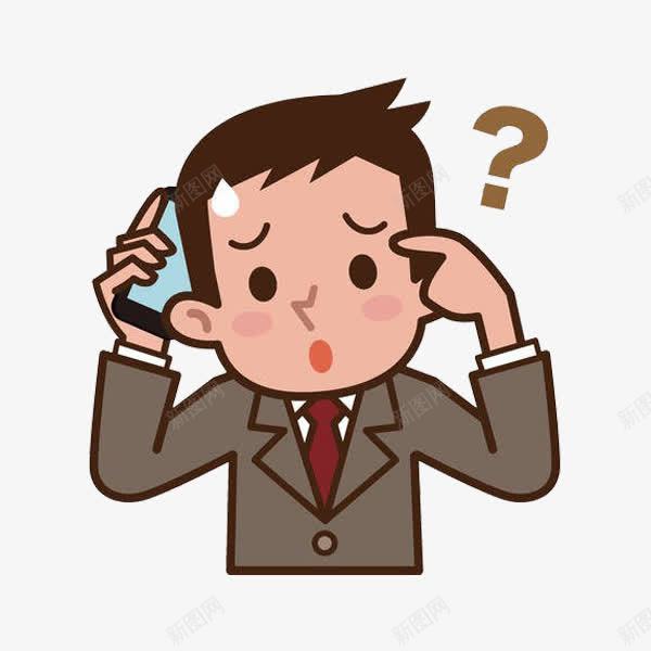 卡通男孩担心摔手机png免抠素材_新图网 https://ixintu.com 不开心 卡通男孩 慌张 担心摔手机 拿着手机 摔手机 疑问 郁闷