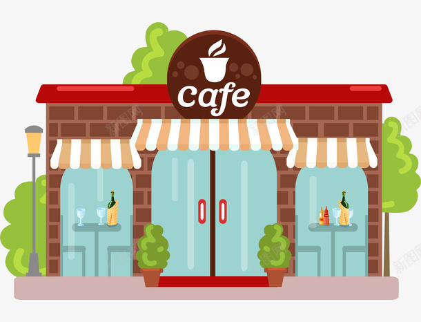 卡通清新风店铺商铺门面png免抠素材_新图网 https://ixintu.com 商铺 商铺门 店铺 店面包装样式 店面设计 时尚新潮店铺装修 杂货铺 门面装修设计