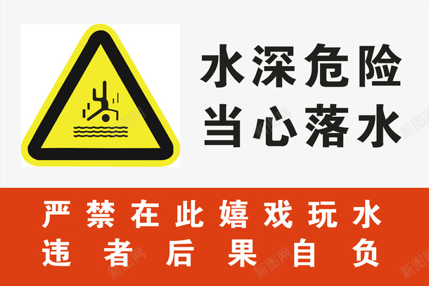 当心落水矢量图ai免抠素材_新图网 https://ixintu.com 交通安全标示 安全服务 安全标示 安全矢量图 当心落水 提示标示 禁止标示 矢量图