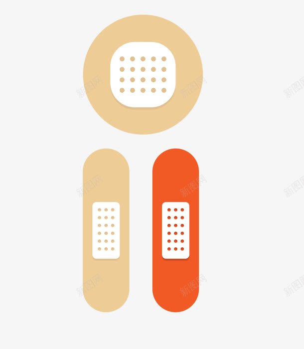 卡通创口贴png免抠素材_新图网 https://ixintu.com 创口贴 医疗医药 卡通 肉色