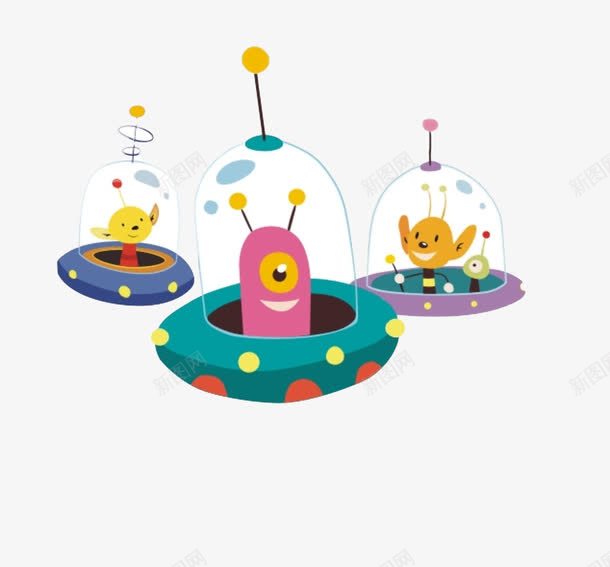 乘坐宇宙飞船的外星人png免抠素材_新图网 https://ixintu.com 卡通 外星人 奇怪 宇宙船 飞船