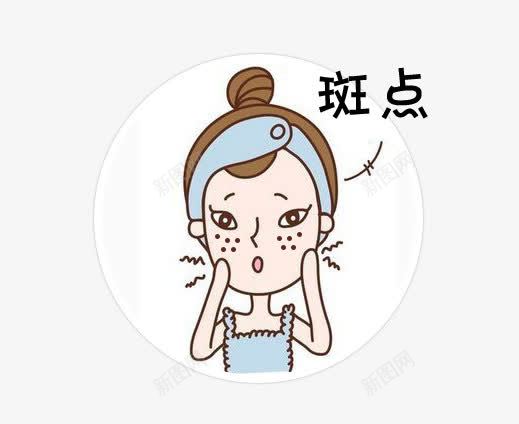卡通斑点痘痘肌女孩png免抠素材_新图网 https://ixintu.com 卡通 卡通痘痘 女孩 斑点