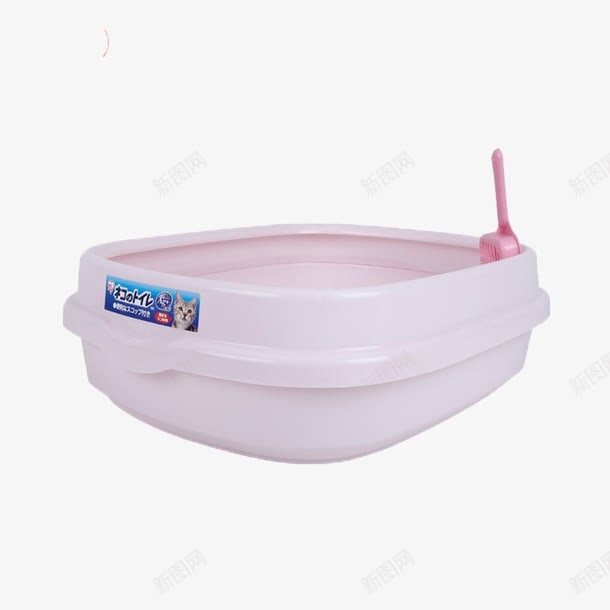单层开放式猫砂盆png免抠素材_新图网 https://ixintu.com 产品实物 宠物用品 猫厕所 猫砂盆