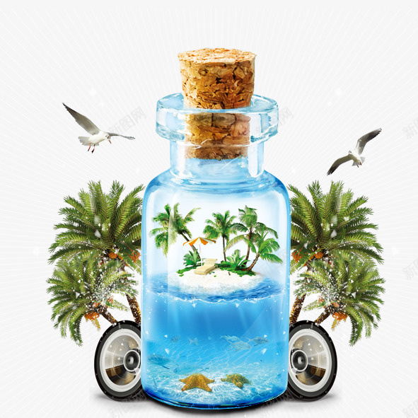 summer漂流瓶png免抠素材_新图网 https://ixintu.com 夏季夏天夏季促销夏天summer漂流瓶