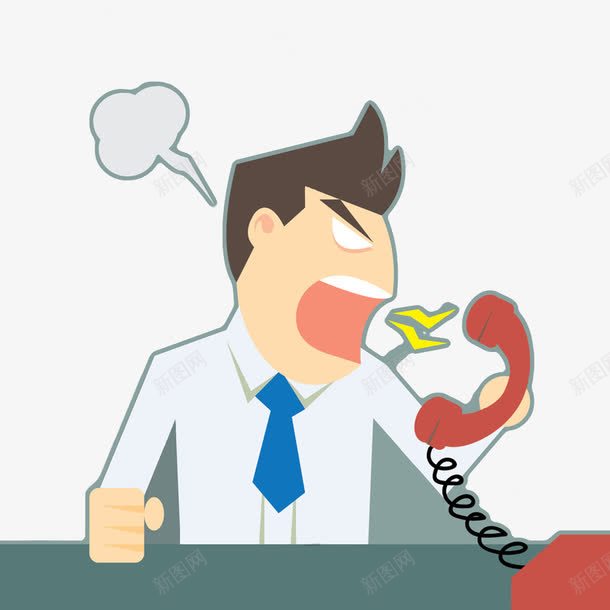 卡通暴躁的职员png免抠素材_新图网 https://ixintu.com 不开心 人物 凶恶的表情 卡通 卡通人物不开心 大喊 头上冒烟 打电话 暴躁 气愤 气愤的表情 生气 职员 脾气暴躁 难过