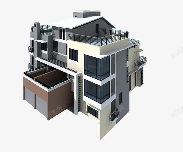 装修立体房屋效果图png免抠素材_新图网 https://ixintu.com 复式房子立体图 户型图 房屋修建模型图 立体房屋 装修3D效果图